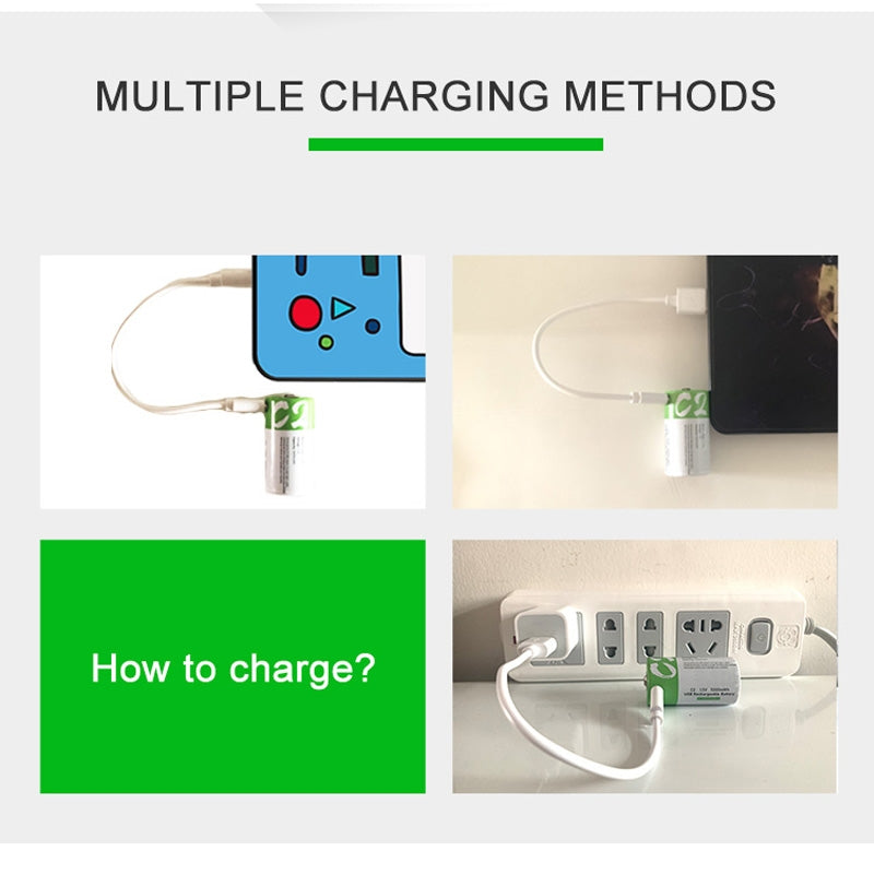 NÖRDIC USB-C Ladattavat Paristot 2 kpl C/LR14
