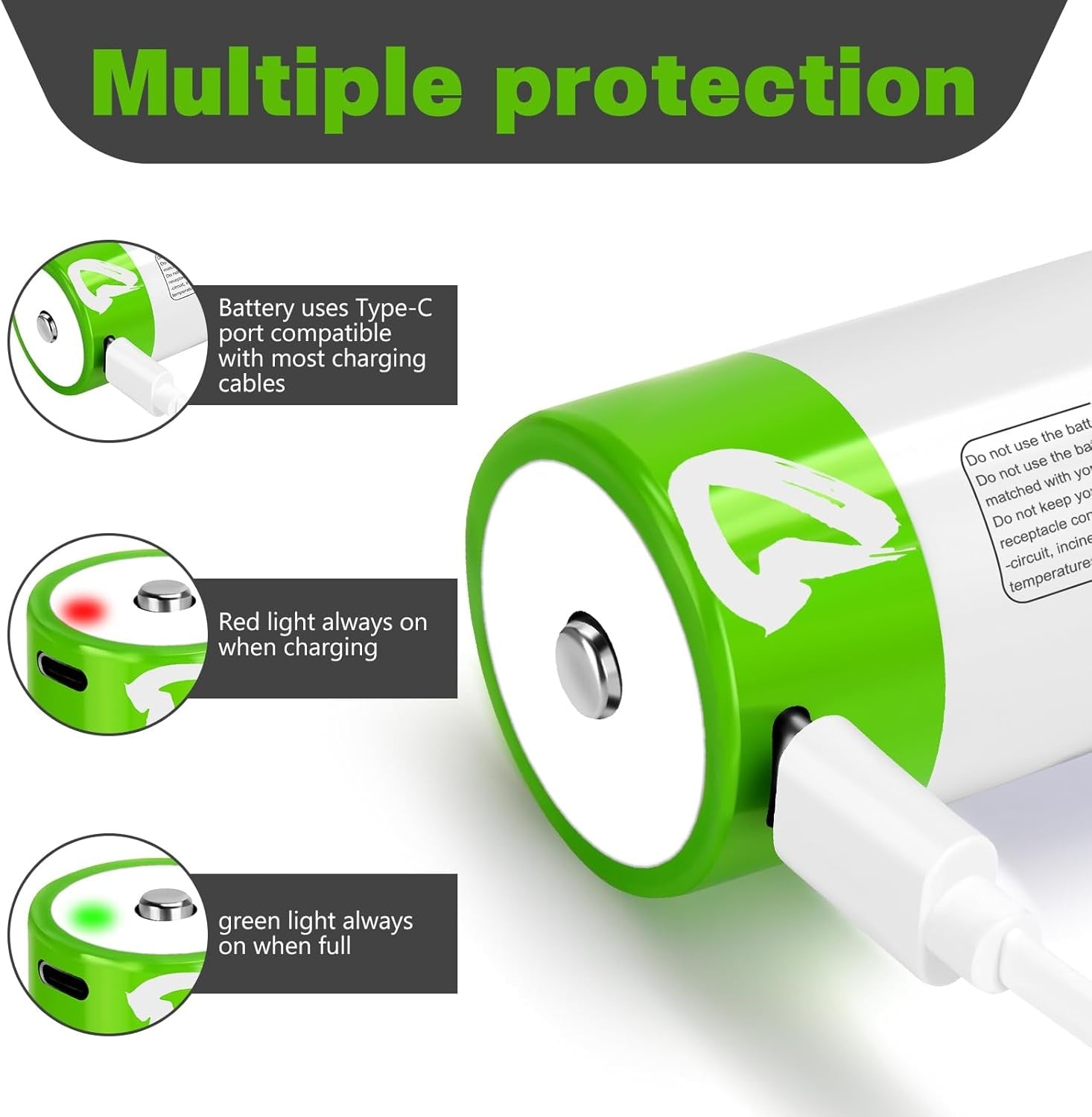 NÖRDIC USB-C Ladattavat paristot 2-pack D/LR20