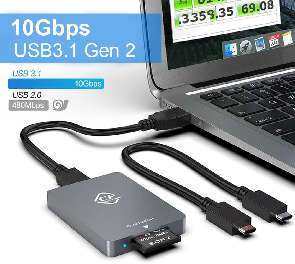 NÖRDIC USB-A, USB-C 3.2 10Gbps kortinlukija CFexpress A UHS-I