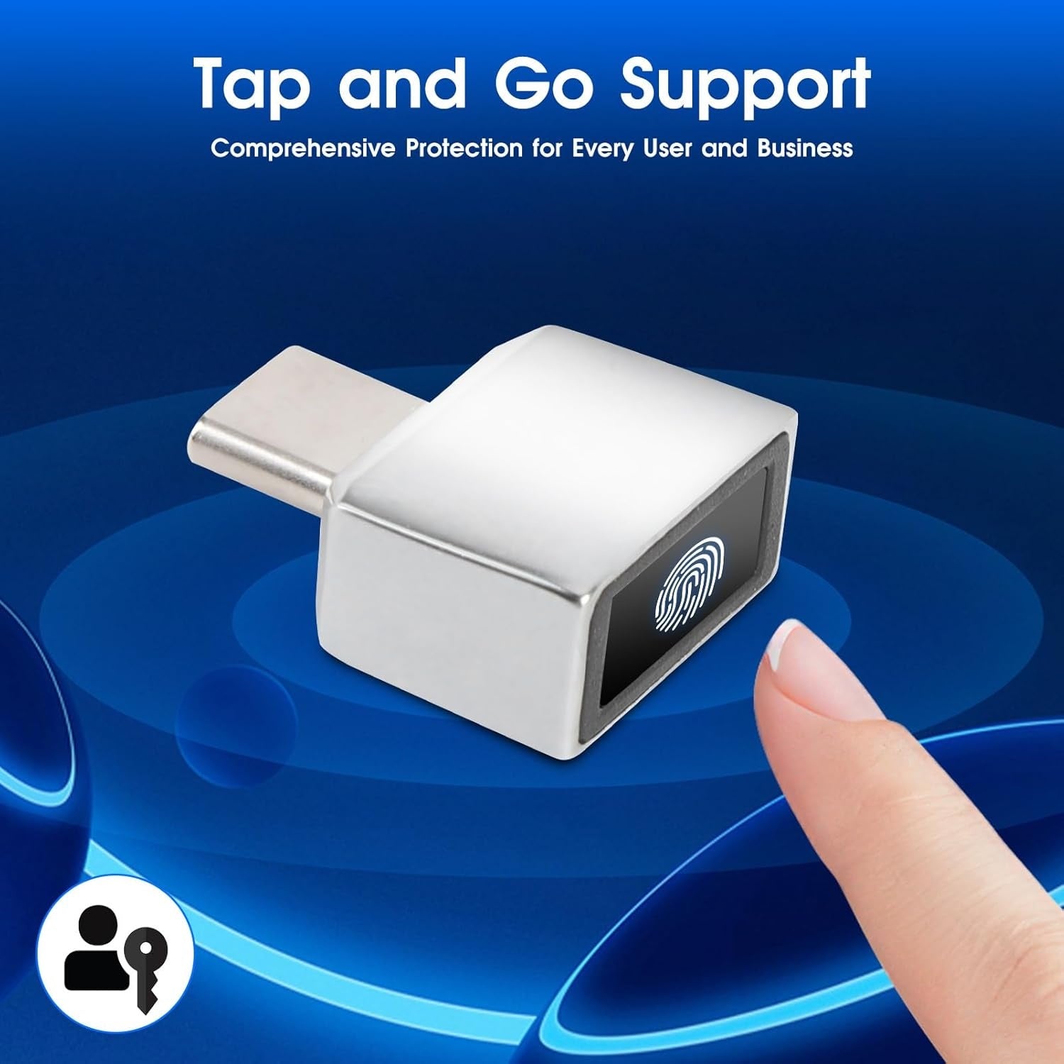 NÖRDIC USB-C Windows Hello Fingerprint Reader Biometric Scanner Plug and Play Windows 11 10 PC Laptop Fast Secure Login Authentication