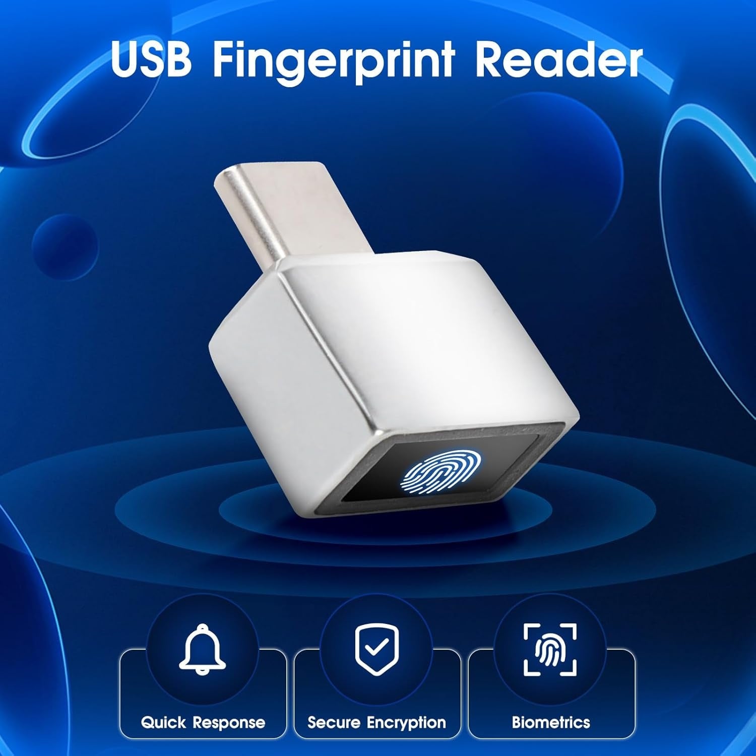 NÖRDIC USB-C Windows Hello Fingerprint Reader Biometric Scanner Plug and Play Windows 11 10 PC Laptop Fast Secure Login Authentication