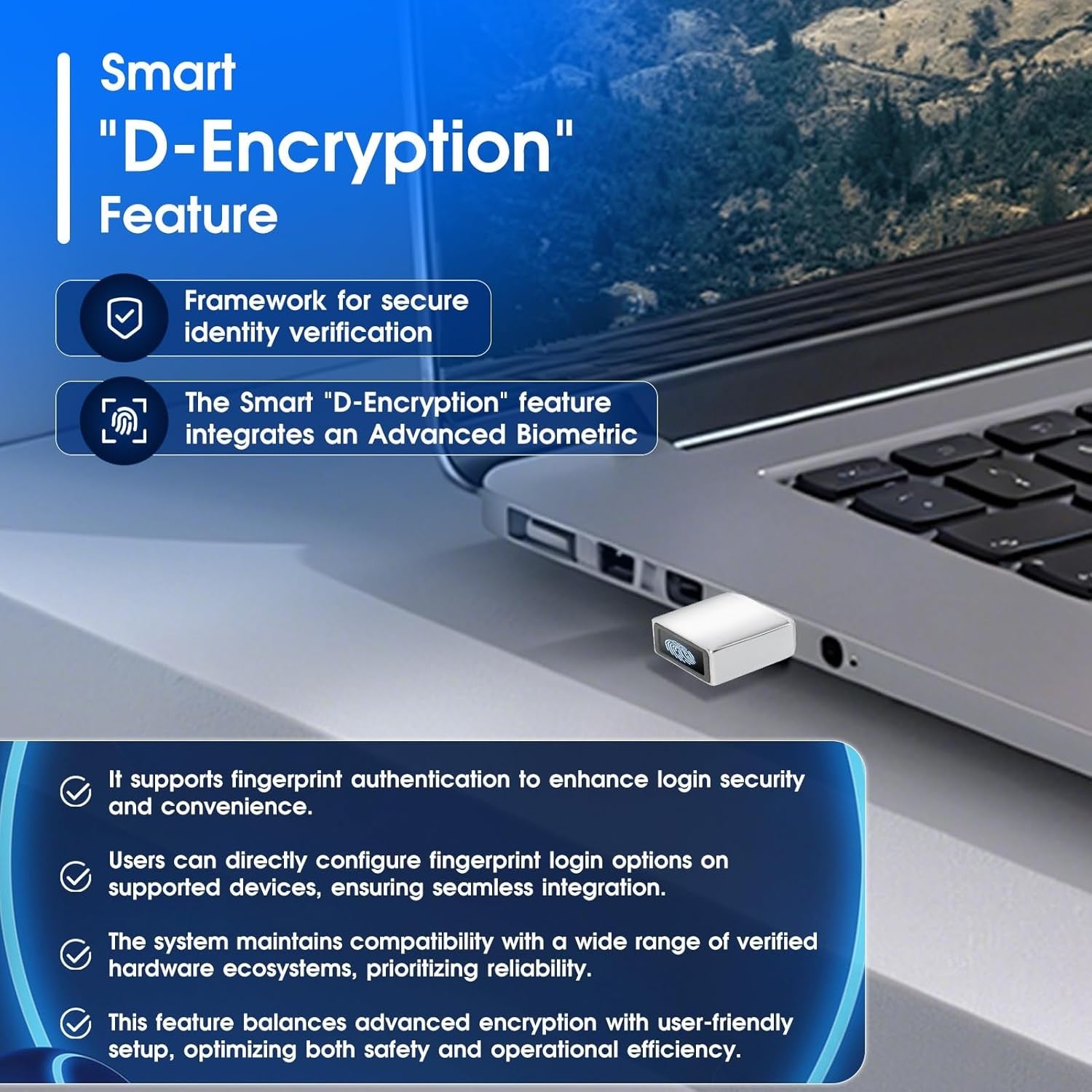 NÖRDIC USB-C Windows Hello Fingerprint Reader Biometric Scanner Plug and Play Windows 11 10 PC Laptop Fast Secure Login Authentication