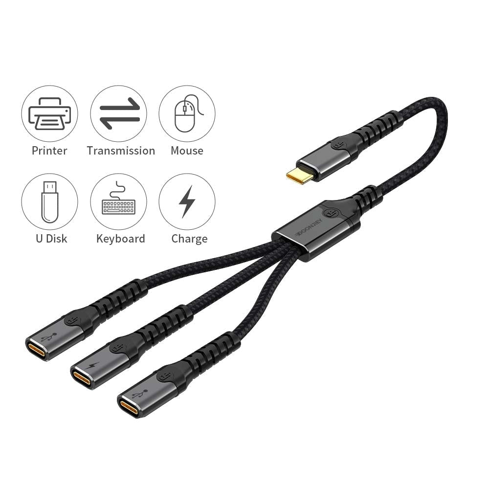 NÖRDIC USB-C -keskitin 1xUSB-C PD60W ja 2xUSB-C