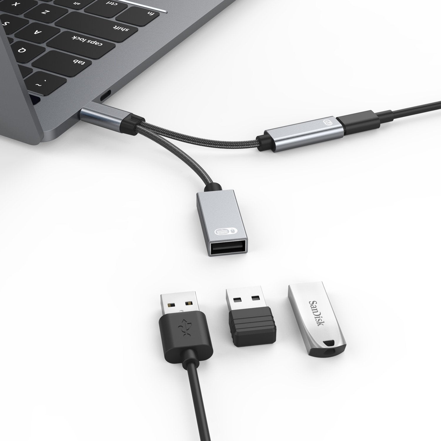 NÖRDIC USB-C-keskitin 2 porttia 1x USB-A 2.0 1x USB-C PD 3.0 60W