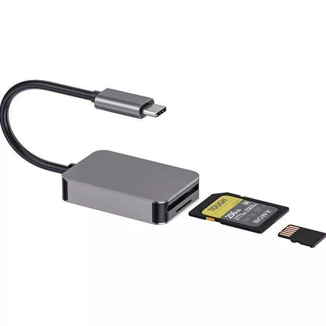 NÖRDIC USB-C-kortinlukija SD 4.0 UHS-II USB 3.1 SuperSpeed 5Gbps SD, SDXC, SDHC, MicroSD, Micro SDXC, Micro SDHC, MMC