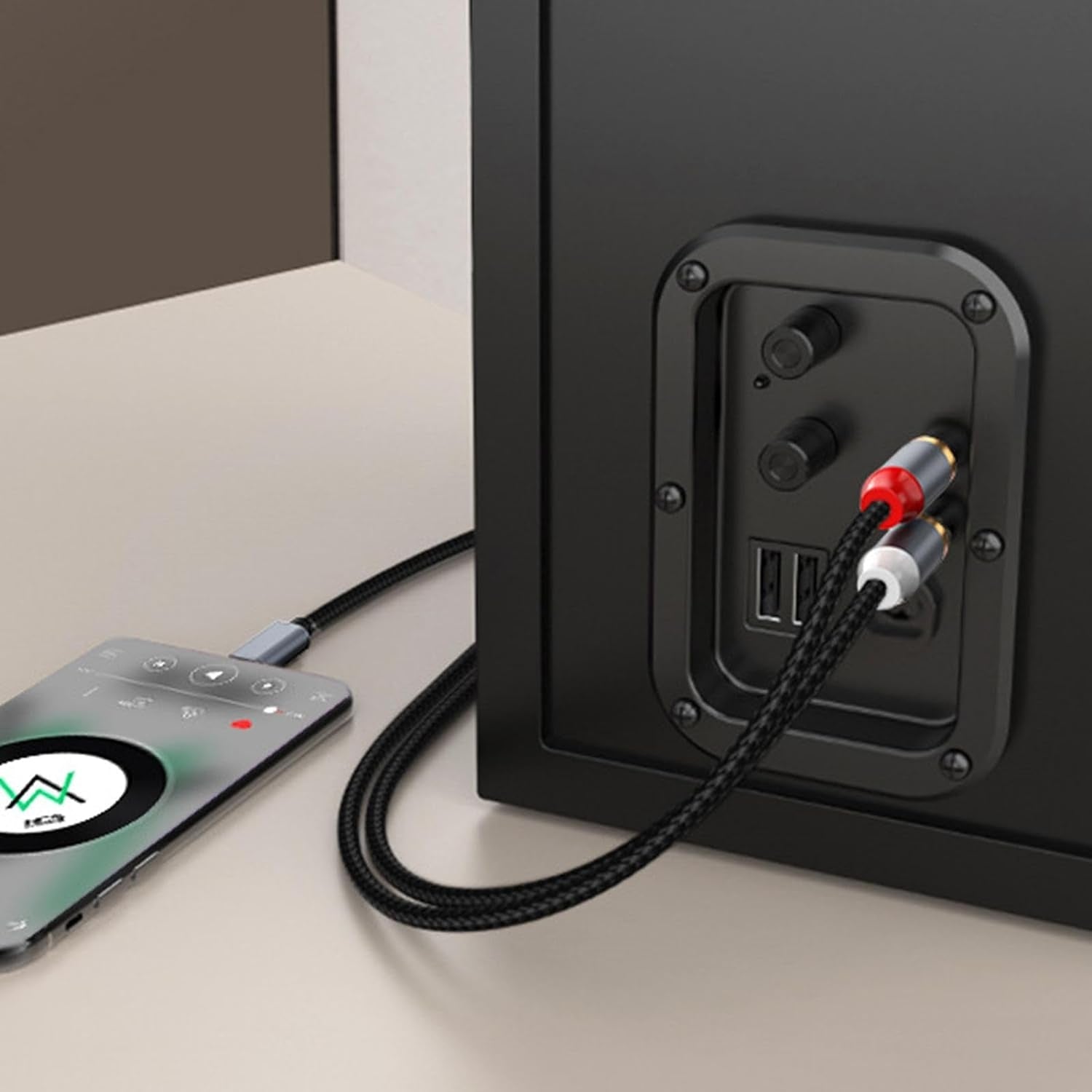 NÖRDIC USB-C–RCA äänikaapeli 3m
