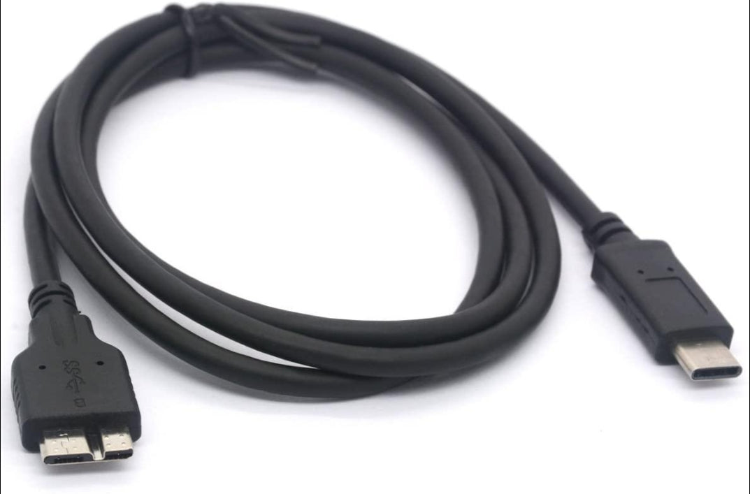 NÖRDIC USB C - USB Micro B -kaapeli 1m, 3.2 Gen 1 ulkoiselle kiintolevylle