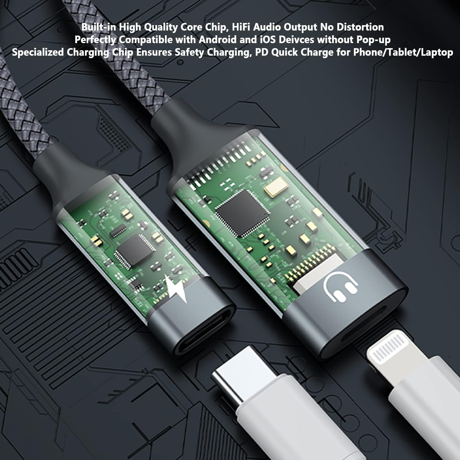 NÖRDIC USB-C – Lightning AUDIO ja PD60W-lataus