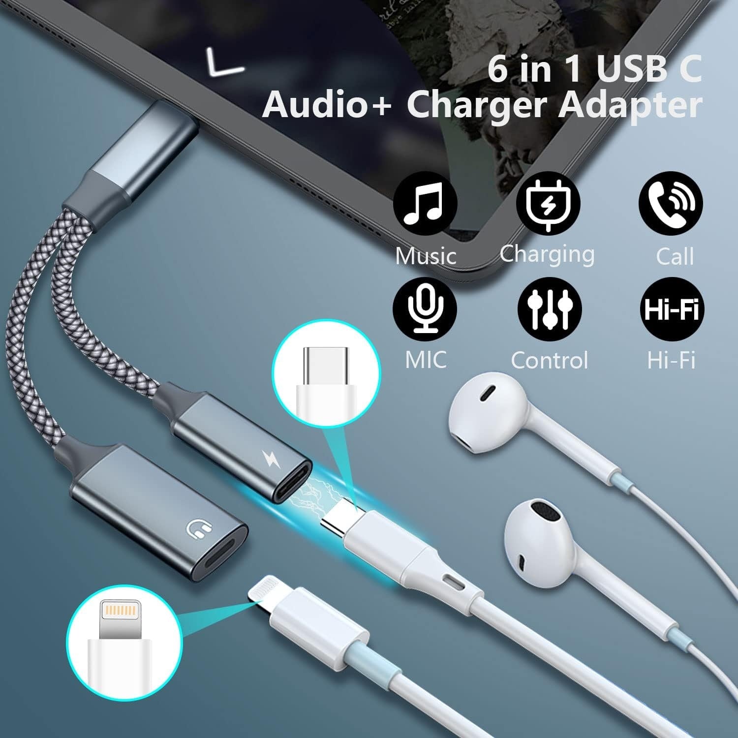NÖRDIC USB-C – Lightning AUDIO ja PD60W-lataus