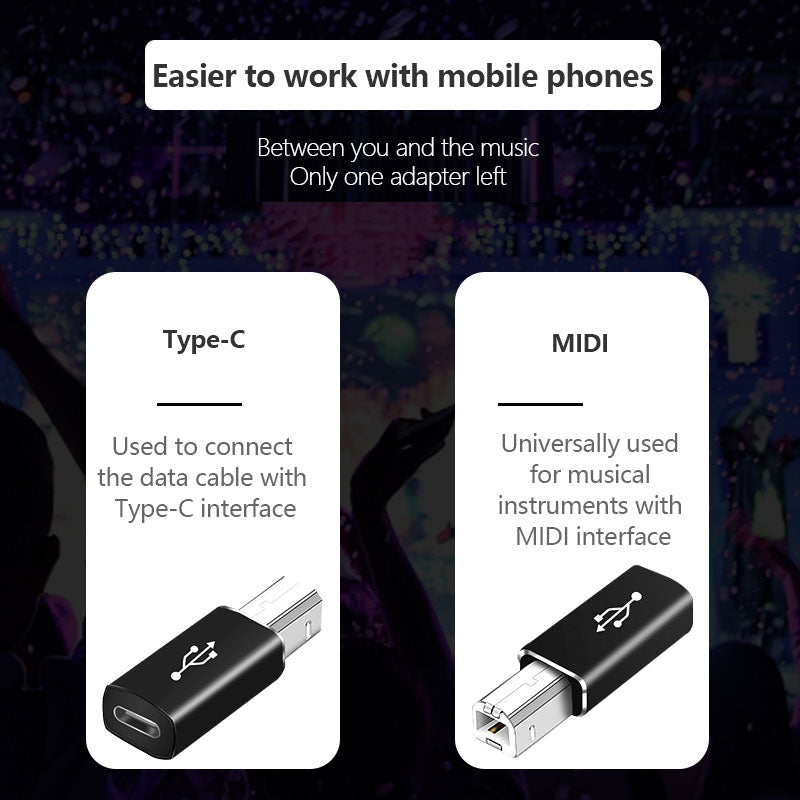 NÖRDIC USB-C - USB B -sovitin tulostimille ja MIDI-laitteille Tukee datan synkronointia