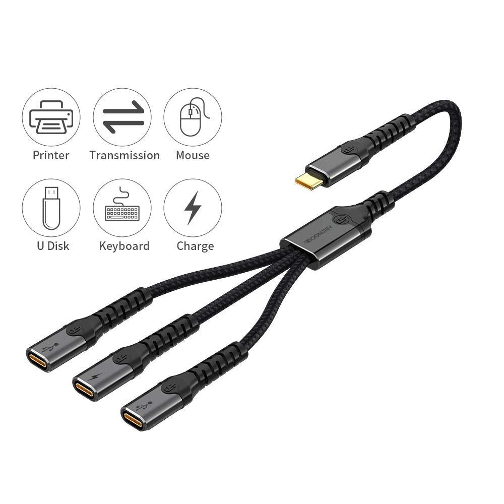 NÖRDIC USB-C -keskitin 1xUSB-C PD60W ja 2xUSB-C