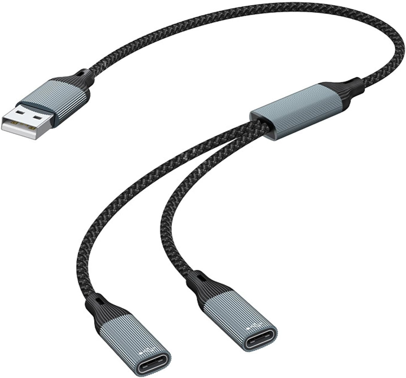 NÖRDIC USB-sovitin USB-A:sta 2xUSB-C:hen