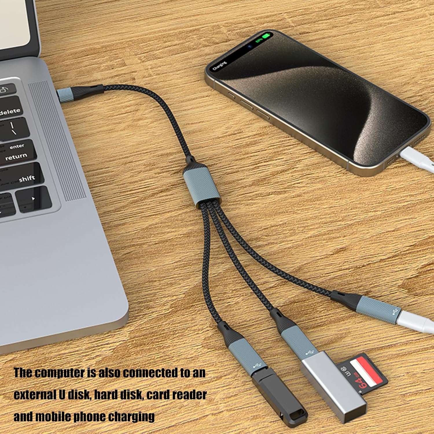 NÖRDIC USB-jakaja USB-C - 3xUSB-C