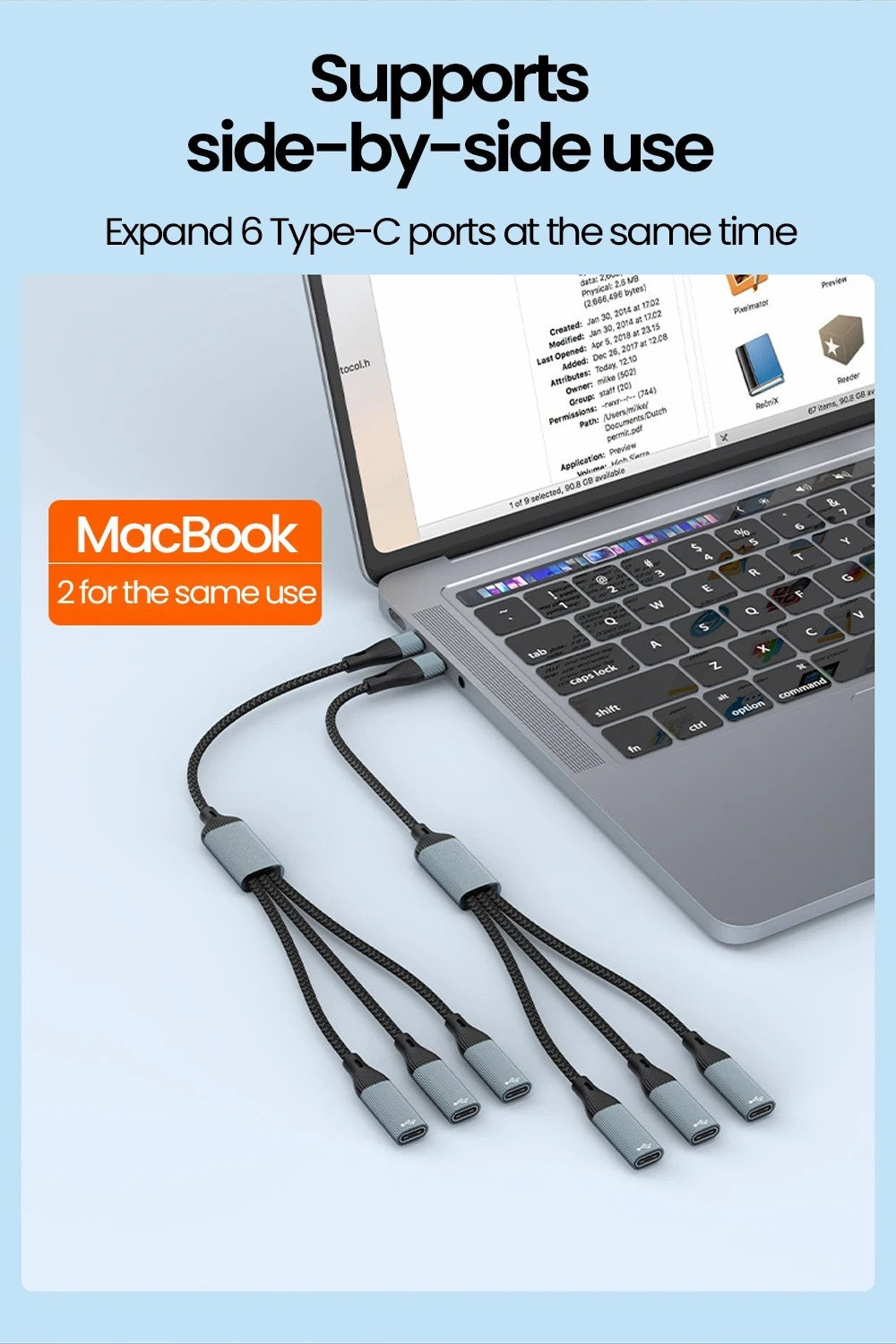 NÖRDIC USB-jakaja USB-C - 3xUSB-C