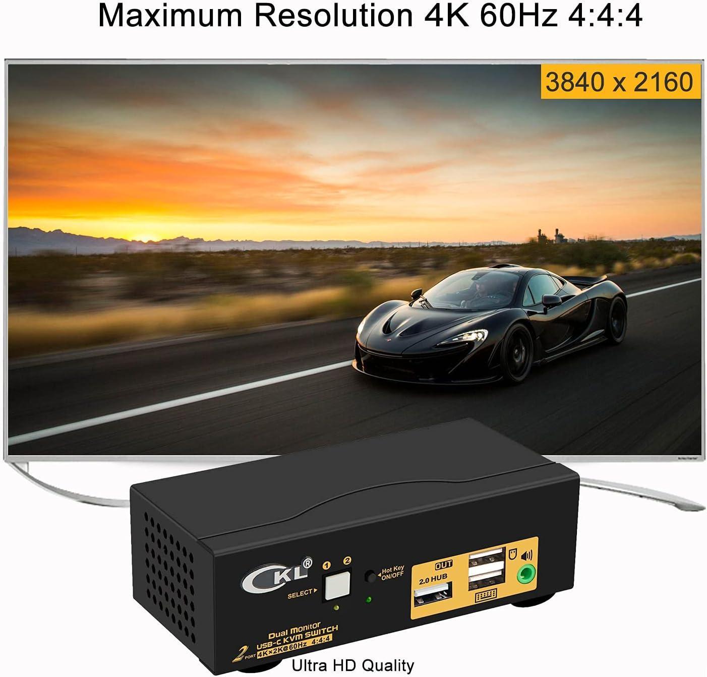 NÖRDIC USB-C + DisplayPort KVM-kytkin 4K 60Hz