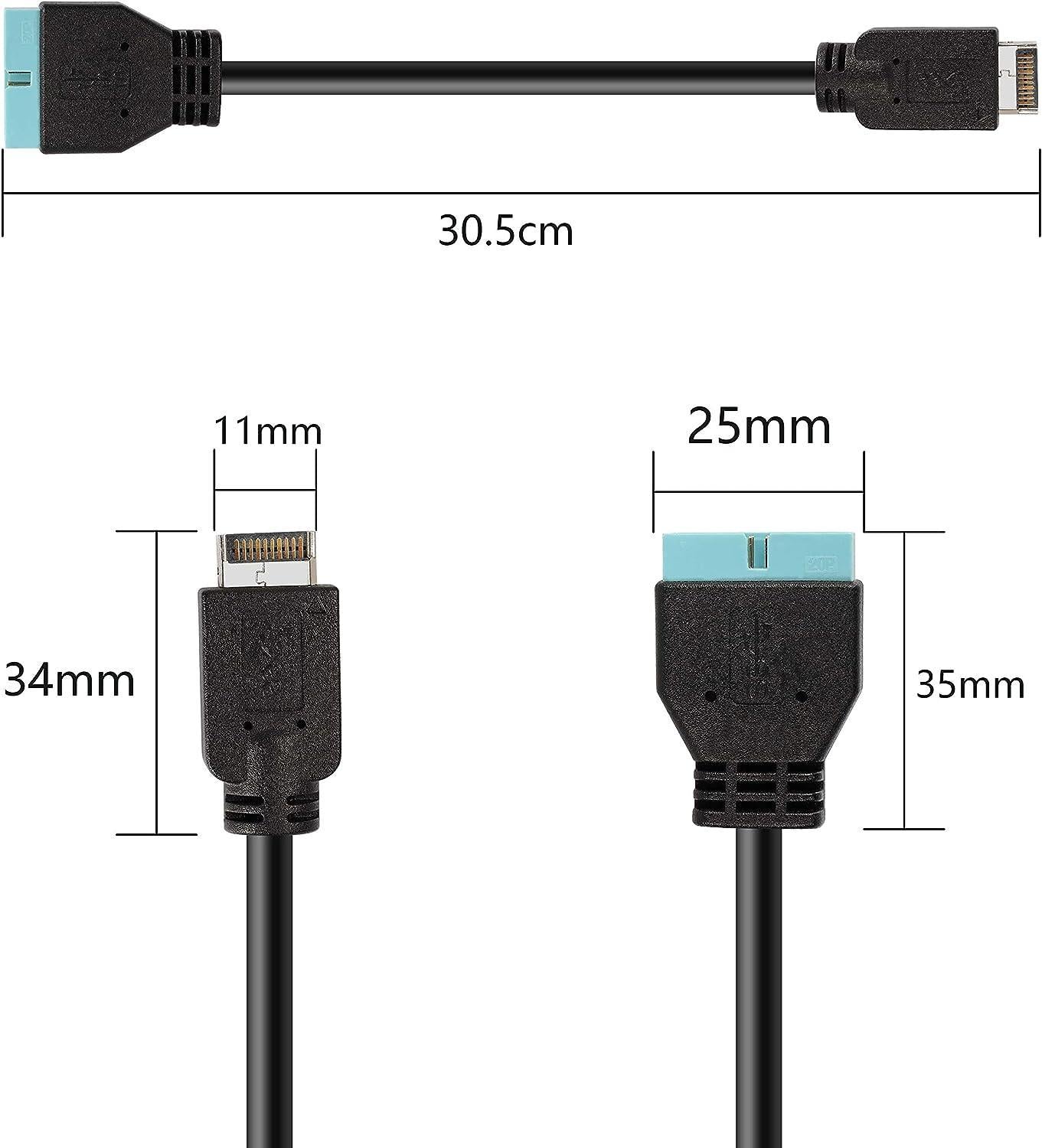 NÖRDIC USB Type-E - 20-nastainen USB-otsikkosovitin 30cm