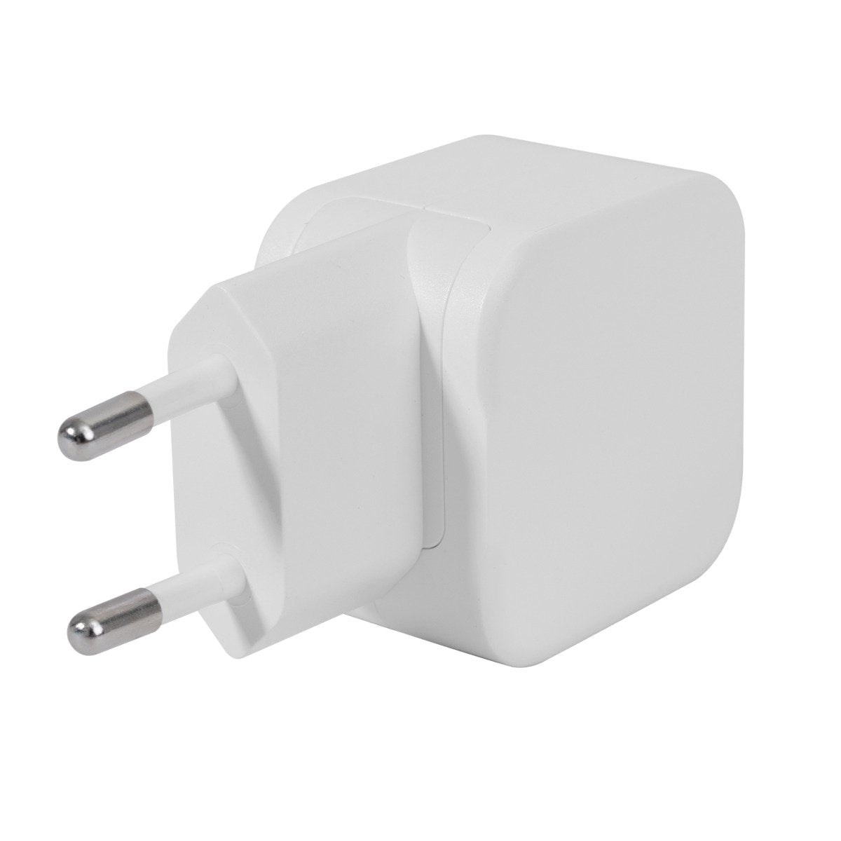 DELTACO USB-seinälaturi kahdella portilla, USB-A ja USB-C Virtalähde 20 W, valkoinen