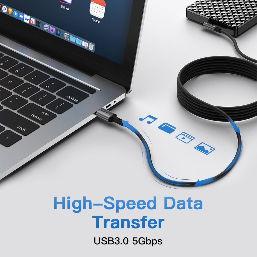 NÖRDIC VR Link -kaapeli 5 m USB3.2 Gen1 USB-C - 5 Gbps 3A nopea lataus Quest 2 Super Speed USB Musta