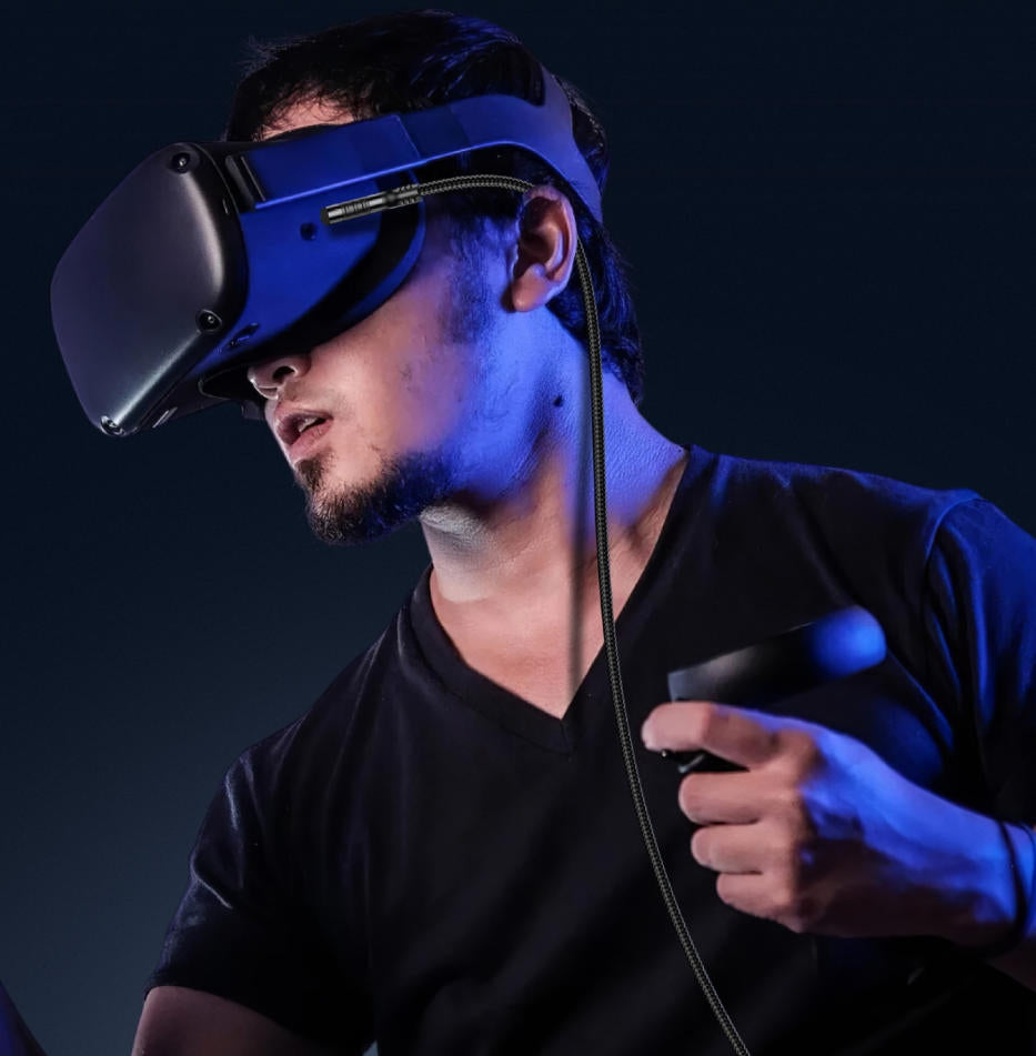 NÖRDIC VR Link -kaapeli 5 m USB3.2 Gen1 USB-C - 10 Gbps 3A nopea lataus Quest 2 Super Speed USB Musta