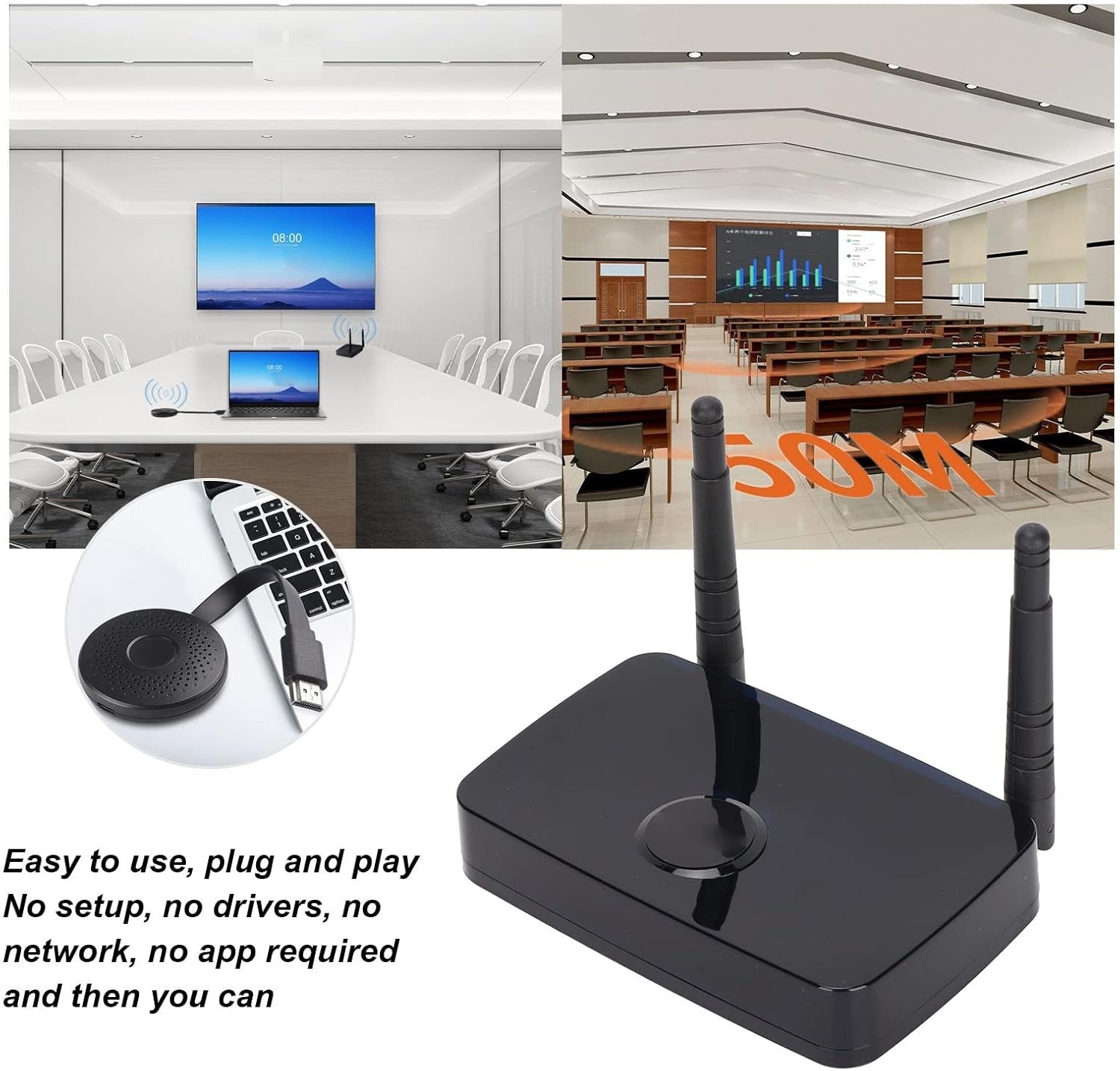 NÖRDIC Langaton HD 1080P Multimedia Interface Lähetin ja Vastaanotin Sarja, Tukee 5G- ja 2.4G-kaksoistaajuus-WiFi-yhteyttä