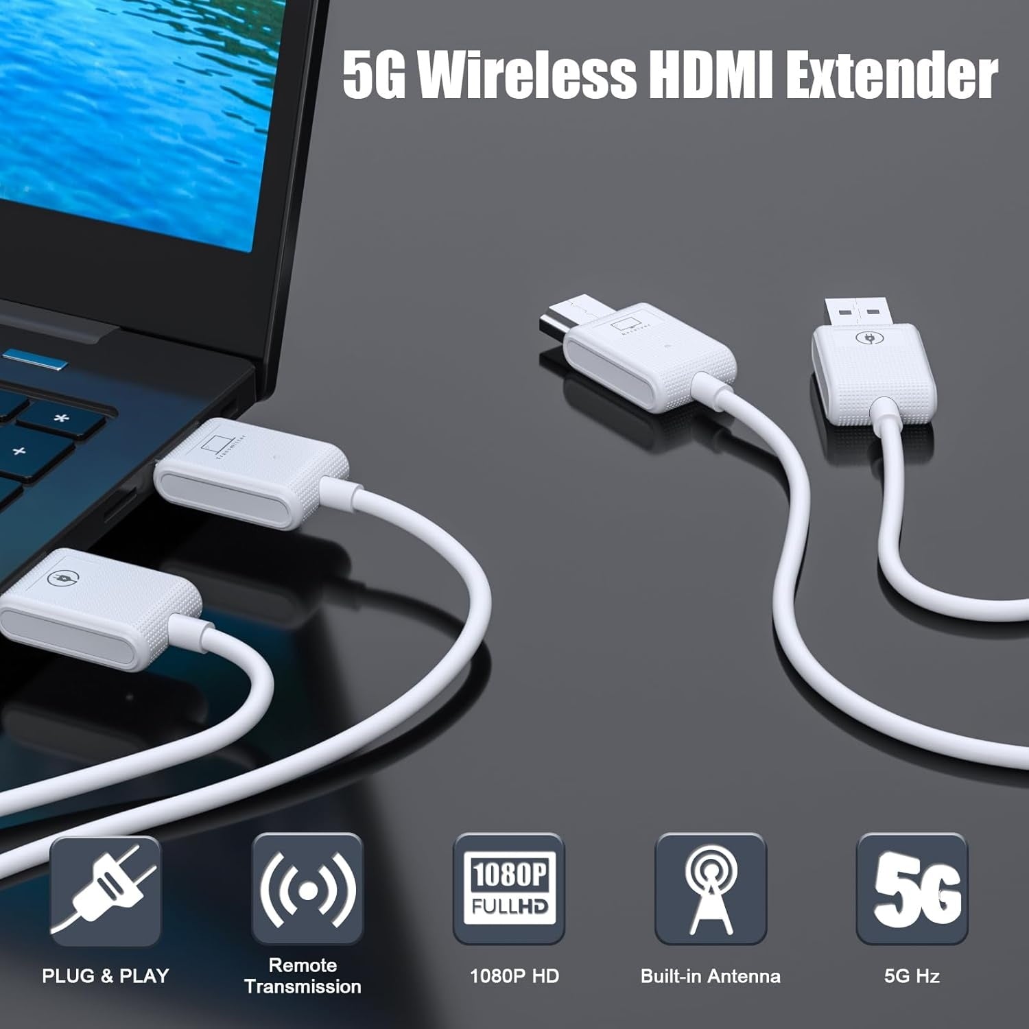 NÖRDIC Langaton HDMI-laajennin Lähetin ja Vastaanotin Paketti, 30m 1080p Tuki 5GHz