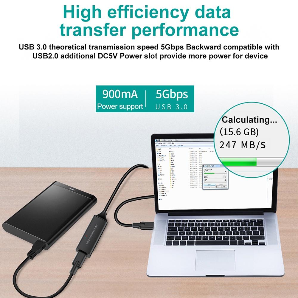NÖRDIC aktiivinen 10m USB-C 3.0 SuperSpeed 5Gbps jatkokaapeli uros-naaras