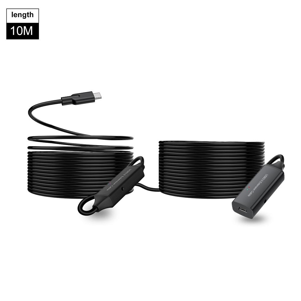 NÖRDIC aktiivinen 10m USB-C 3.0 SuperSpeed 5Gbps jatkokaapeli uros-naaras