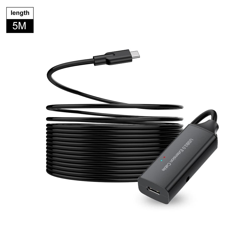 NÖRDIC aktiivinen 5m USB-C 3.0 SuperSpeed 5Gbps jatkokaapeli uros-naaras