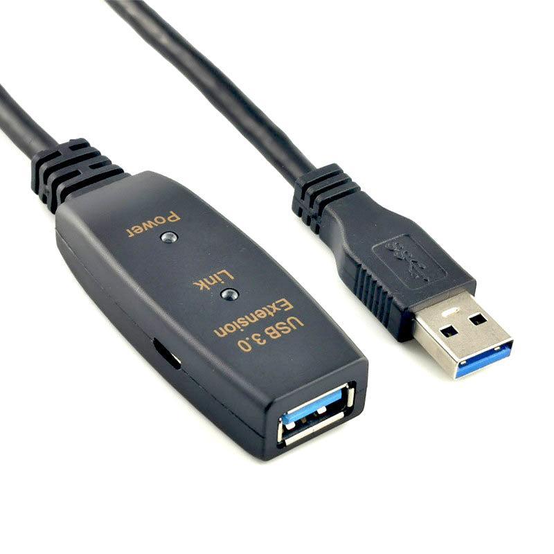 NÖRDIC aktiivinen 10 m USB3.1 jatkojohto, 5 Gb/s laajennus, USB A uros–naaras laitteilla Xbox, PS5, Oculus, tulostin, skanneri, Playstation, VR