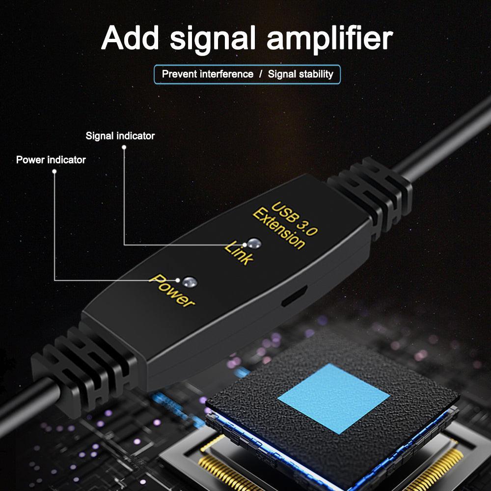 NÖRDIC aktiivinen 10 m USB3.1 jatkojohto, 5 Gb/s laajennus, USB A uros–naaras laitteilla Xbox, PS5, Oculus, tulostin, skanneri, Playstation, VR