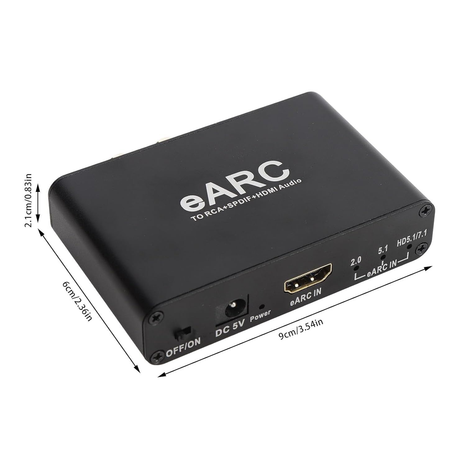 NÖRDIC eARC/ARC HDMI äänierotin, 24 bit 192 kHz äänenvoimakkuuden säätö, HDMI, RCA, optinen ja 3,5 mm äänilähtö, HDTV:lle, kaiuttimille ja vahvistimille