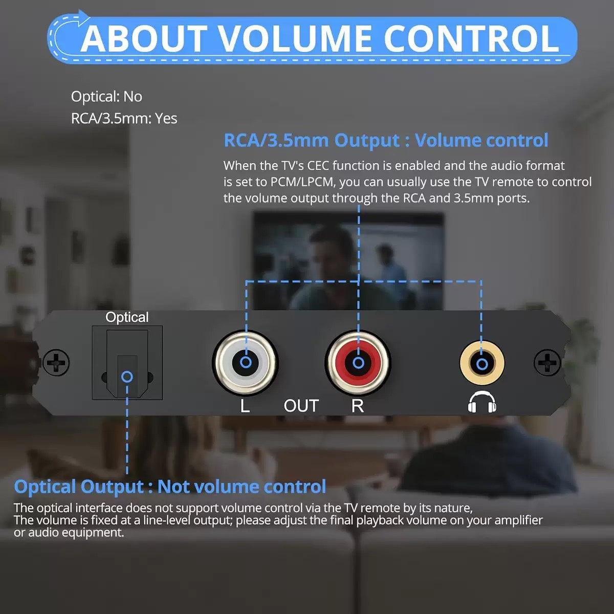 NÖRDIC HDMI eARC/ARC optiseen ja RCA-äänimuuntimeen, tukee 5.1/2.0-kanavaista ääntä CEC