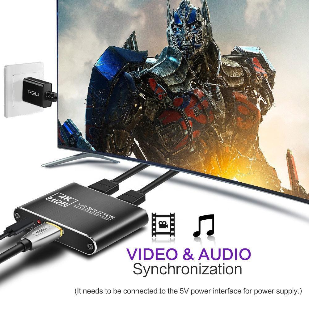 NÖRDIC jakaja 1–2 HDMI 4K 30 Hz 3D, metallia