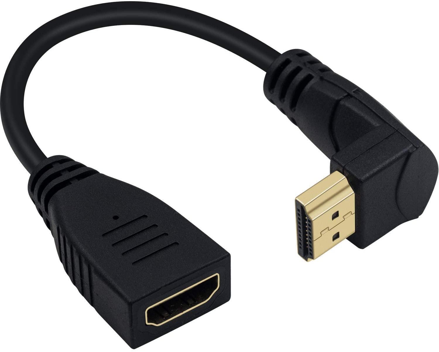 NÖRDIC kulma HDMI-adapteri 4K30Hz UHD uros-naaras 20cm musta