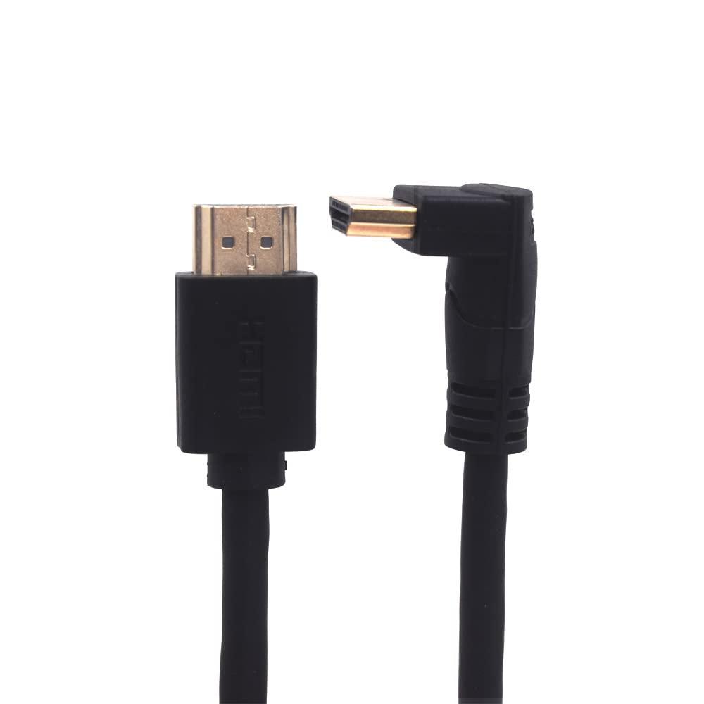 NÖRDIC kulmikas HDMI-adapteri 4K30Hz UHD uros-uros 30cm musta