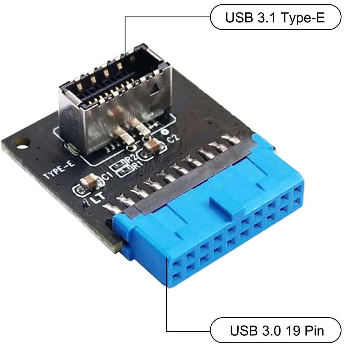 NÖRDIC kulmikas USB 3.0 19-nastainen E-tyypin sovittimeen