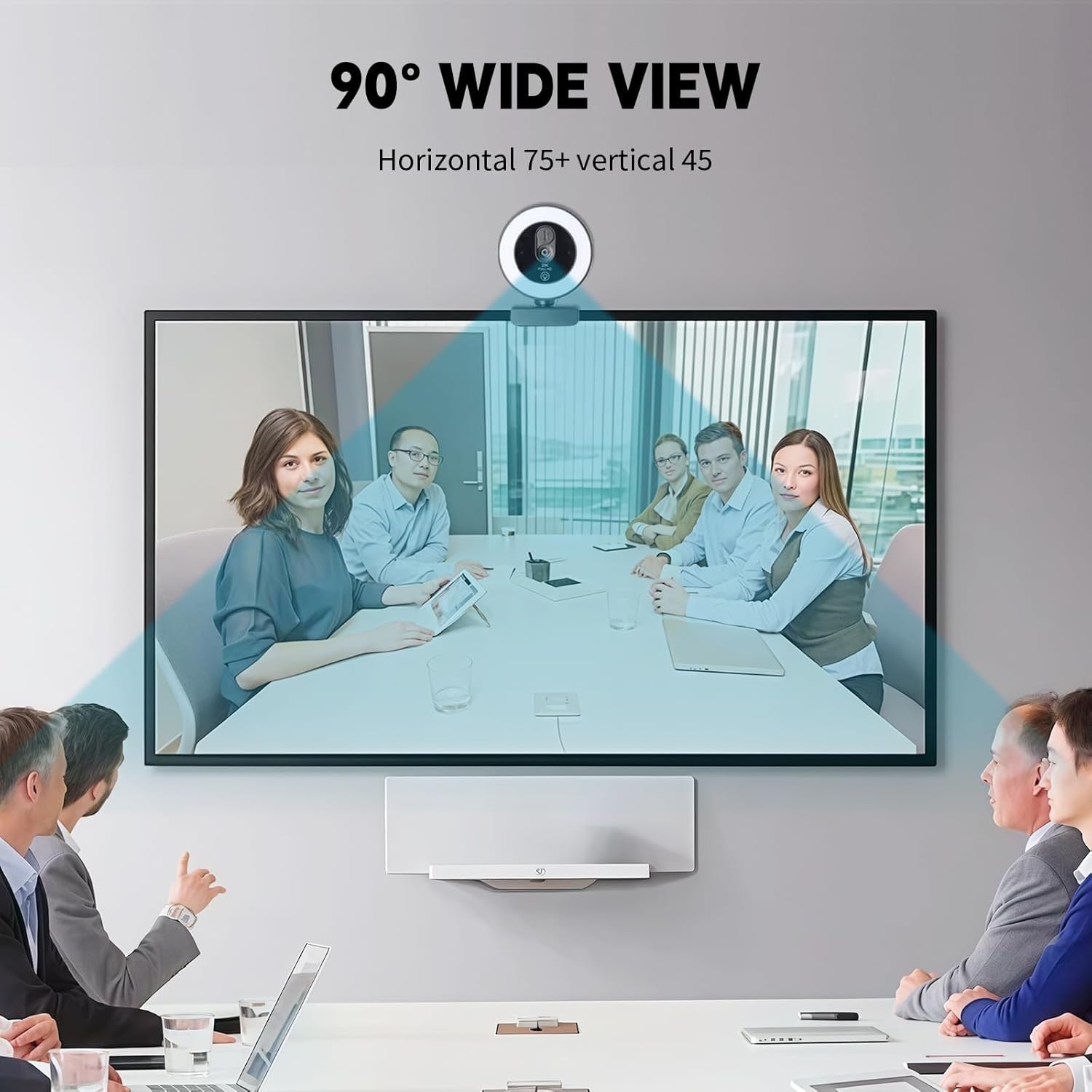 NÖRDIC HD 4K -verkkokamera PC:lle ja kannettavalle tietokoneelle, 360° säädettävä automaattitarkennuksella, 3-värinen kosketusvalaistus videopuheluihin, suoratoistoon ja etätyöhön