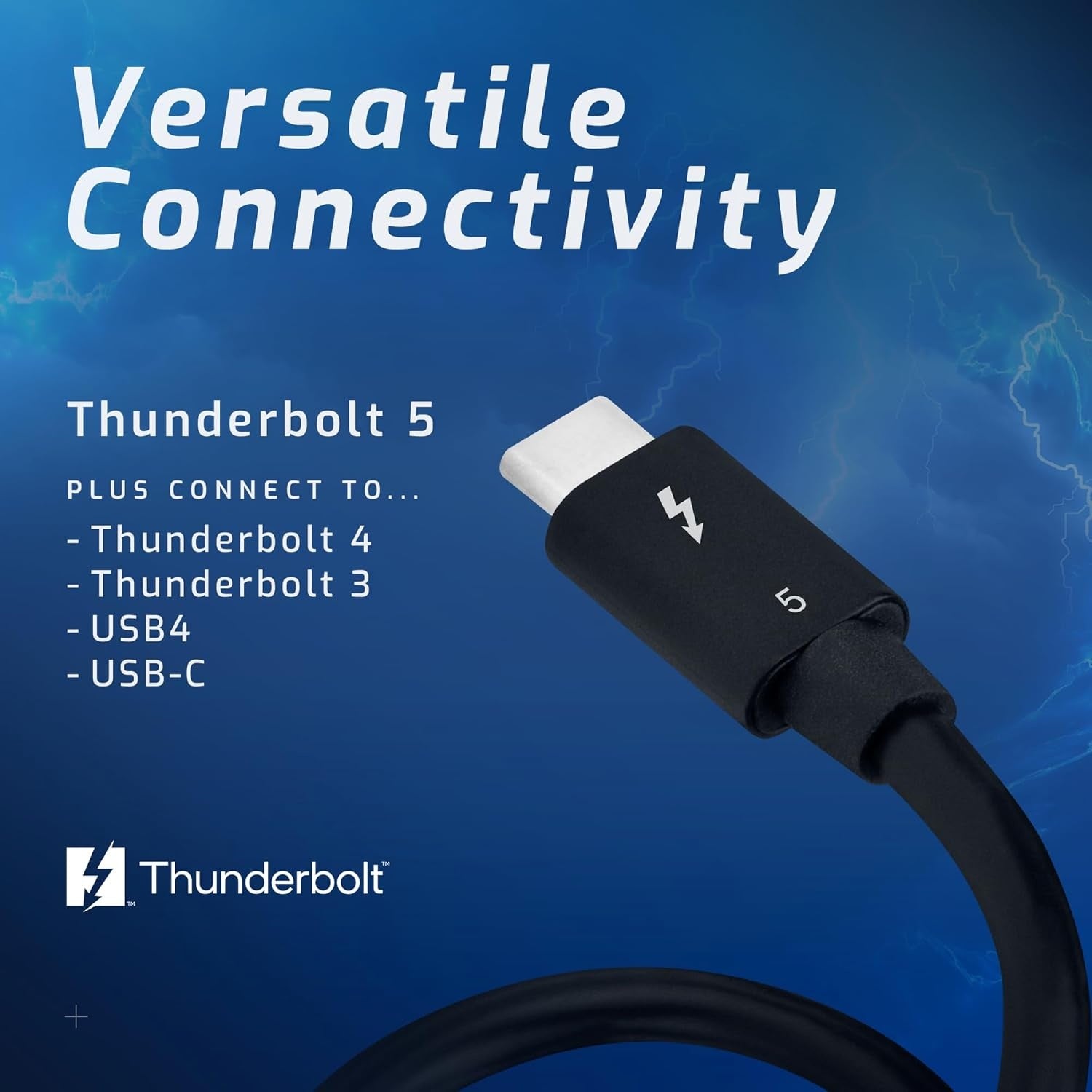 OWC 1m Thunderbolt 5 Sertifioitu USB-C-kaapeli 120G 240W 8K60Hz Yhteensopiva Thunderbolt 4-, USB4- ja USB-C-liitäntöjen kanssa, Musta