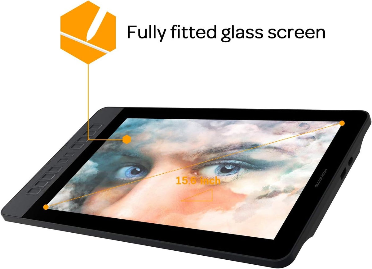 Pen Display 15.6" IPS Monitor with 10 Quick Keys and 8192 Levels of Pressure Battery-free Pen