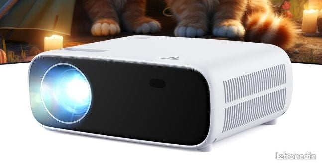 Projektori, jossa WiFi ja Bluetooth, 20 000 Lumen, 4K-tuki, Full HD 1080P -resoluutio, tukee Switchiä ja PS5:ttä