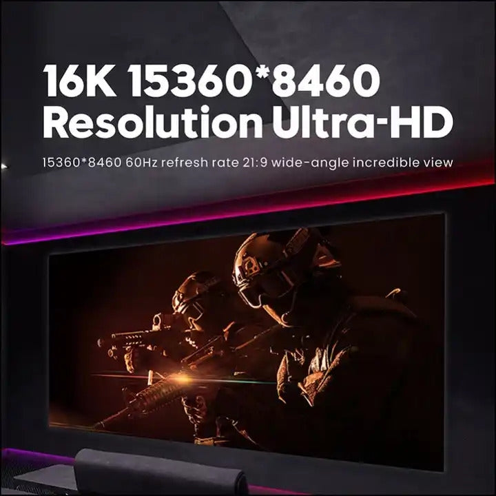 NÖRDIC 1 m nailonpunottu DisplayPort 2.1 kaapeli DP80 UHBR20 80Gbps 16K/10K/8K@60Hz 4K@165/144Hz DSC 1.2a HDR HDCP 2.2 FreeSync G-Sync