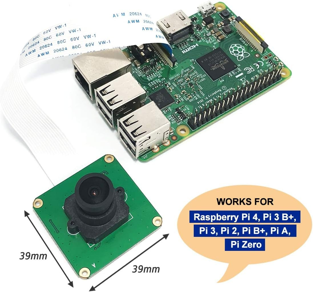 RPI-laajakulmakamera OV5647 Raspberry Pi 3 B+:lle, Pi 3:lle, Pi 2:lle, Pi B+:lle, Pi A:lle ja Pi Zerolle