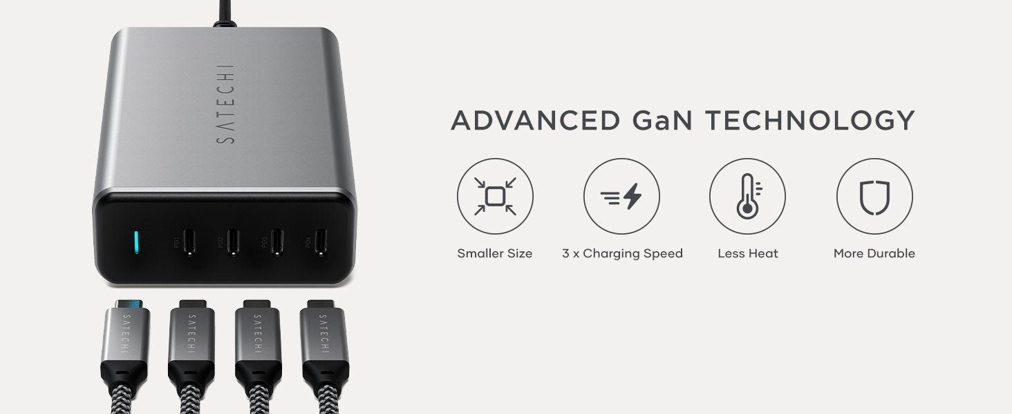 Satechi 165 W USB-C 4-porttinen PD GaN -laturi