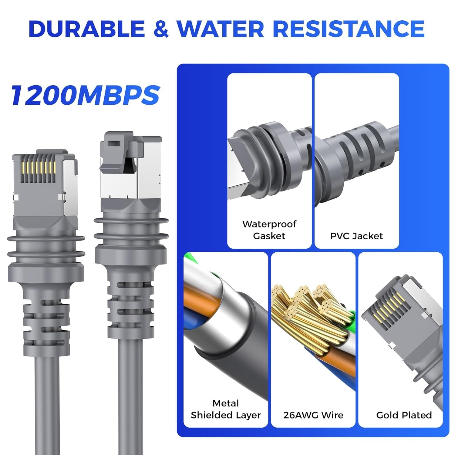 Starlink 30 m Gen 3 -kaapeli Cat6 RJ45 Kupari IP67 Vedenpitävä Satelliitti High Speed Standard V3 -kaapeli