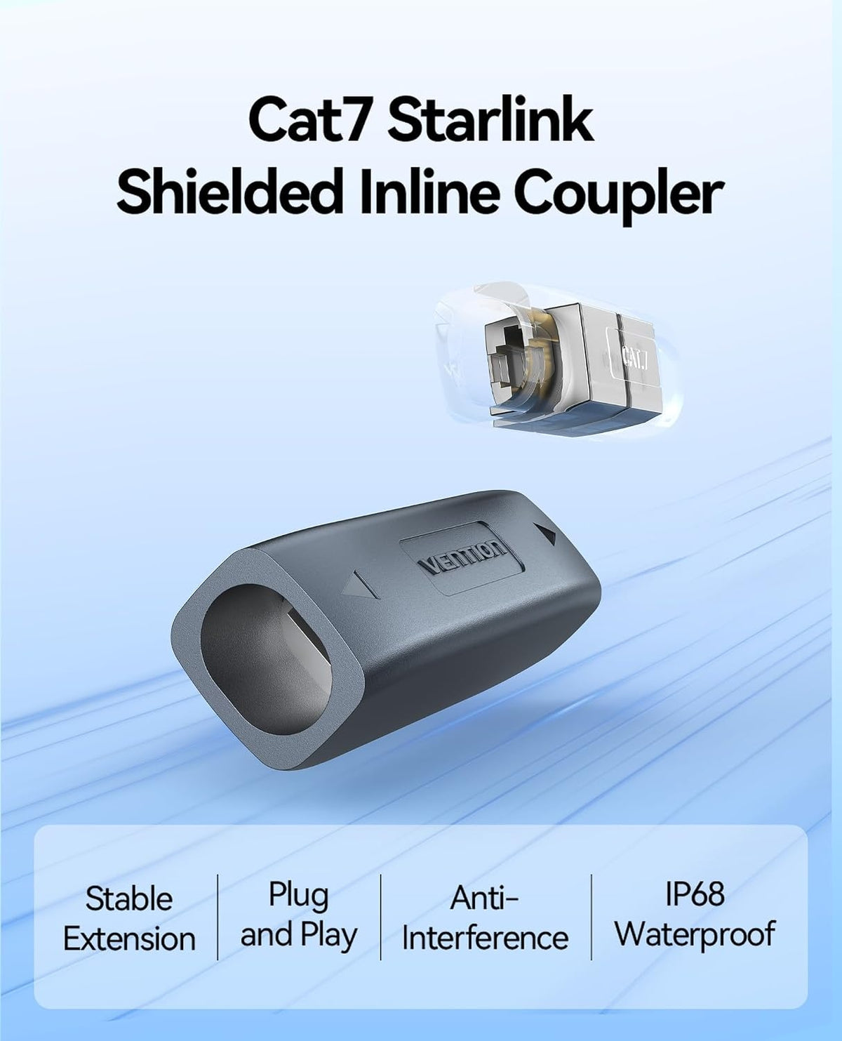 Starlink kaapelikytkin Starlink-kaapelille Gen3, IP68-vesitiivis liitin, jatko RJ45-liitäntään, yhteensopiva Starlink Ethernet -sovittimen Gen3 kanssa