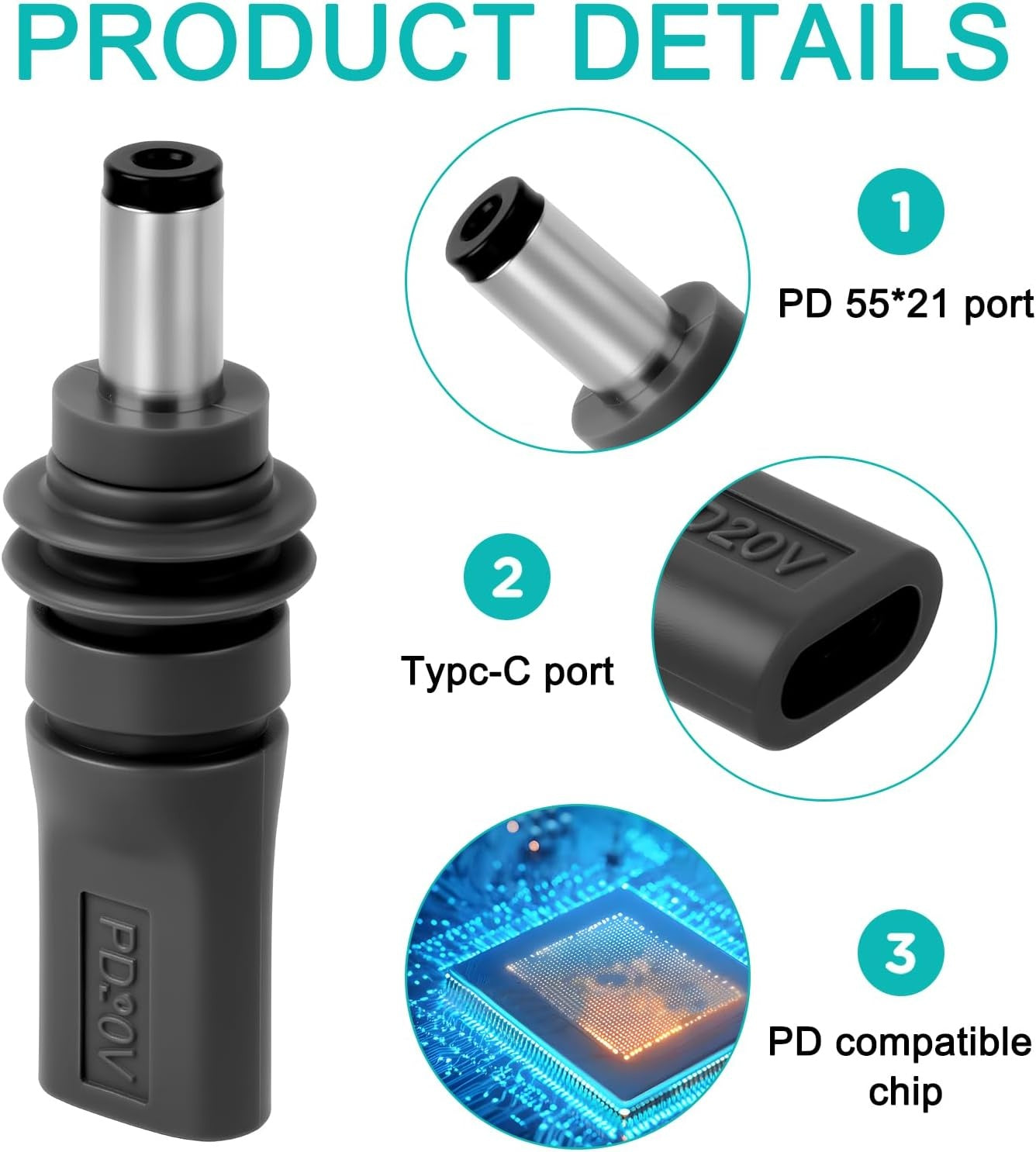 Starlink Mini -adapteri USB-C PD 100W naaras DC 5,5 × 2,1 mm, vedenkestävä