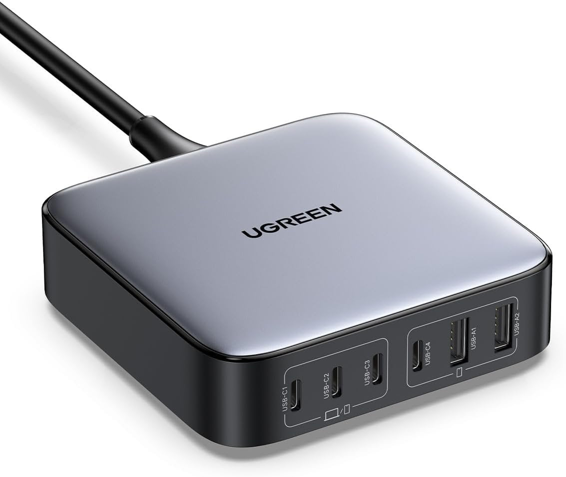 UGREEN 200 W USB-C laturi, Nexode 6-porttinen GaN pöytälaturi