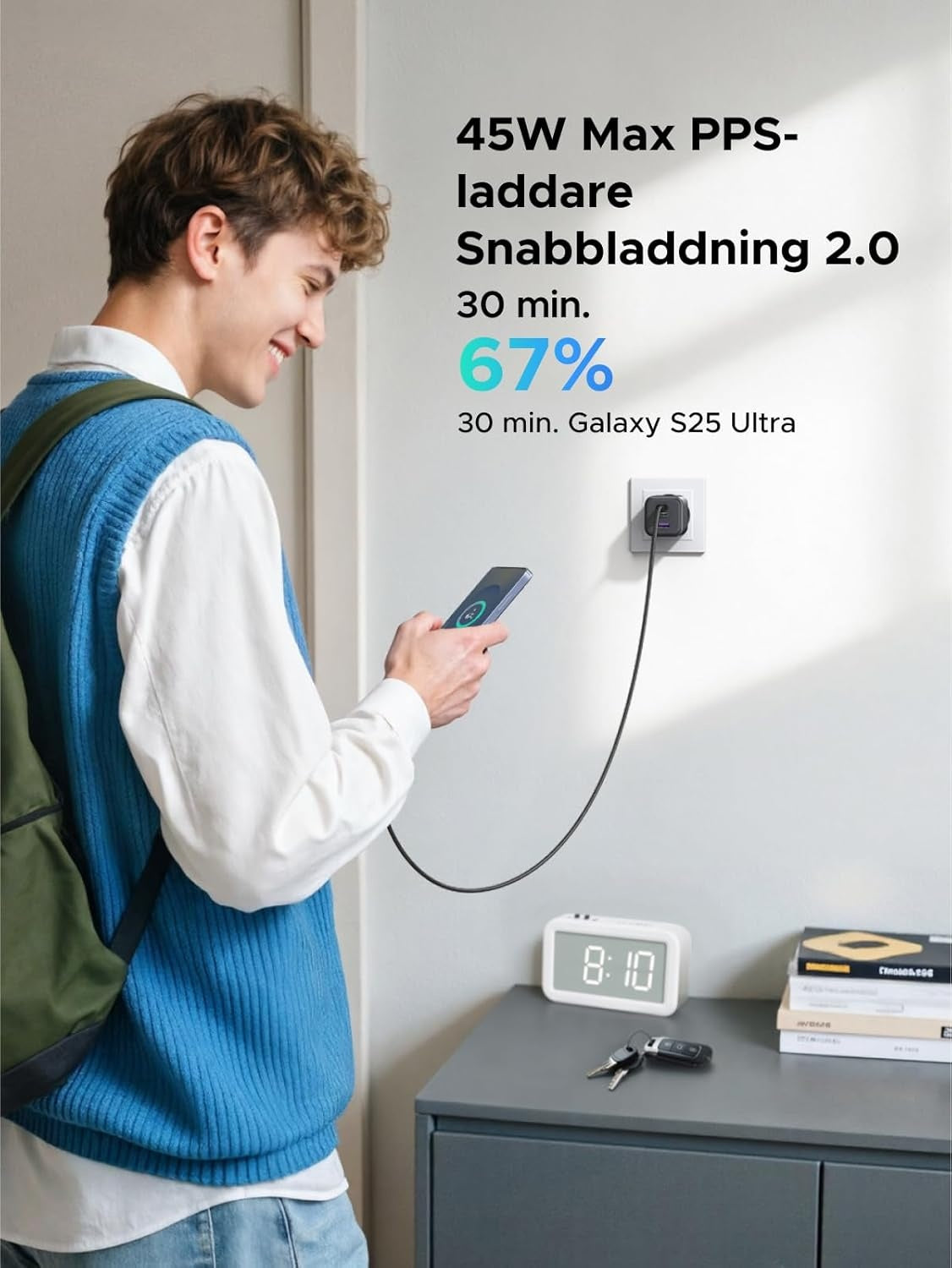 UGREEN 45W USB-C-laturi, 3-porttinen, PPS-pikalaturi