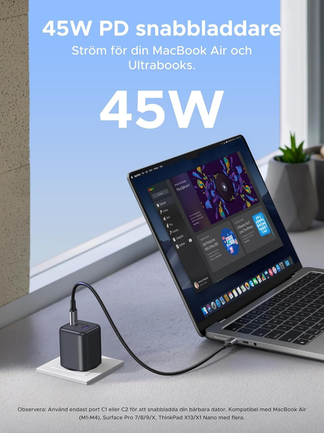 UGREEN 45W USB-C-laturi, 3-porttinen, PPS-pikalaturi
