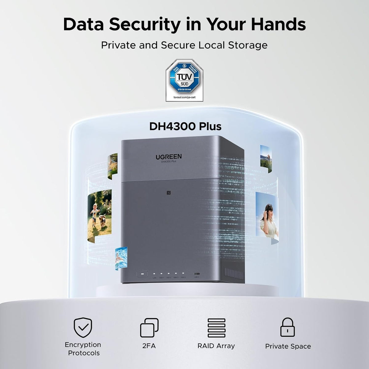 UGREEN NASync DH4300 Plus 4 Bay NAS for Home, Office and Teams (without HDD)